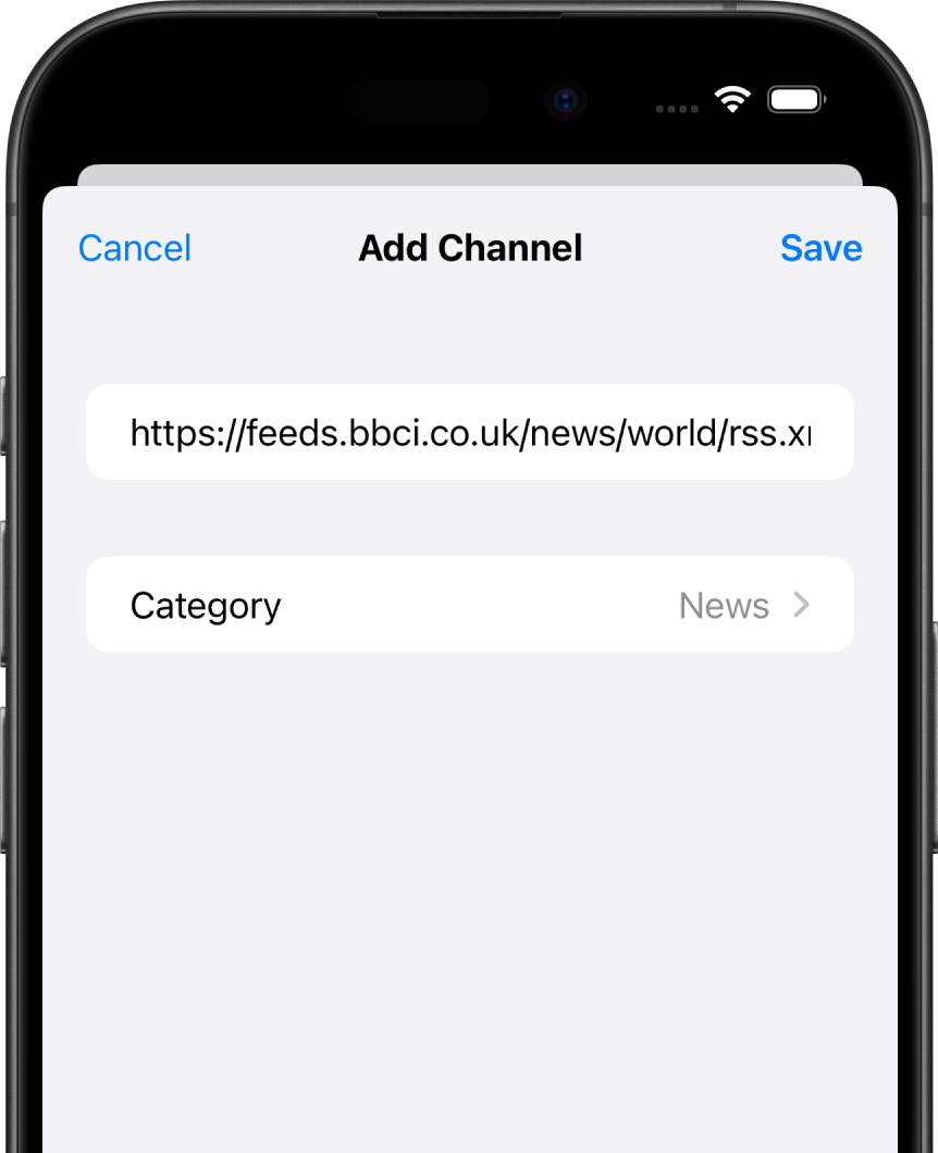 Add Channel screenshot